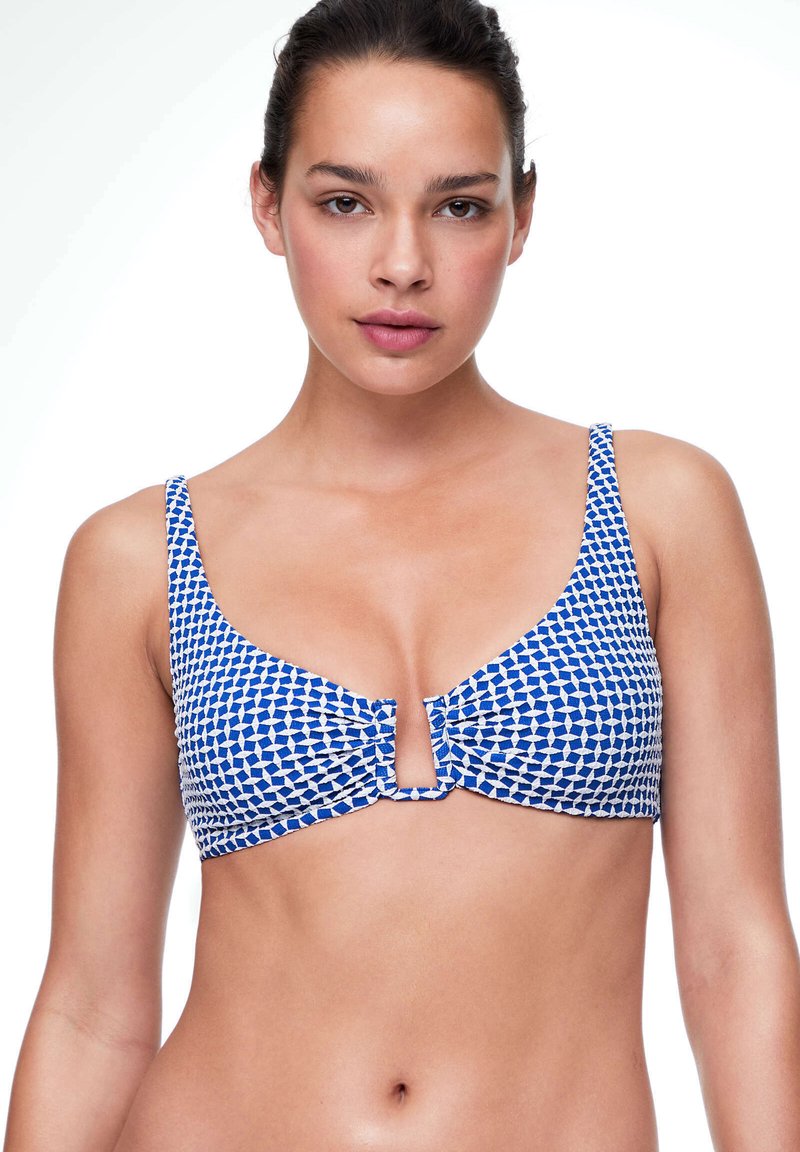 OYSHO MINI GEOMETRIC HALTER BikiniTop blue/blau Zalando.ch
