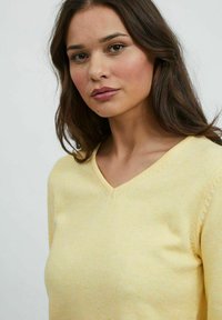 VILA VIRIL L/S V-NECK TOP - Jumper - golden haze