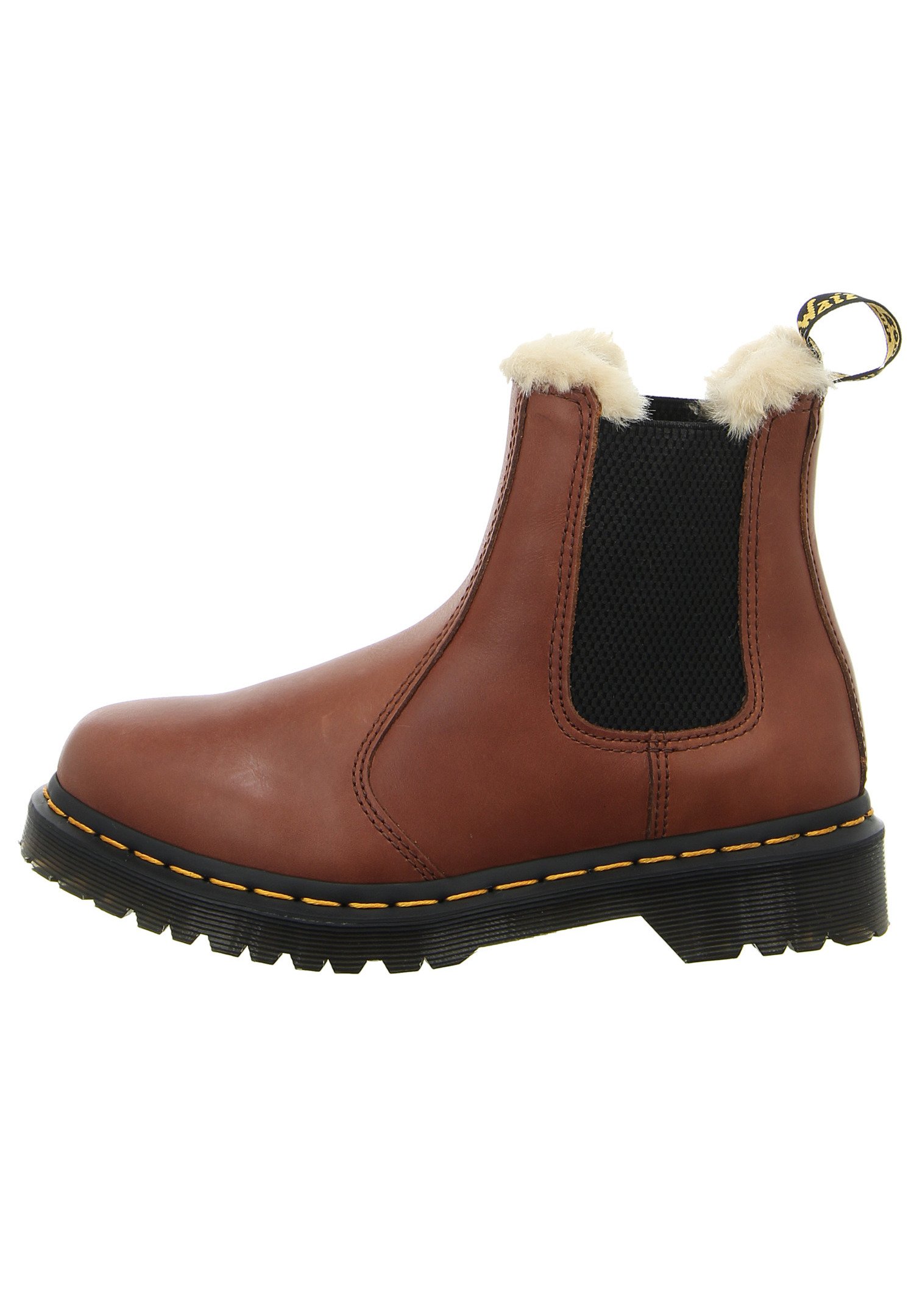 Leather Chelsea Faux Fur Lined Brown Doc Martin Chelsea Boots