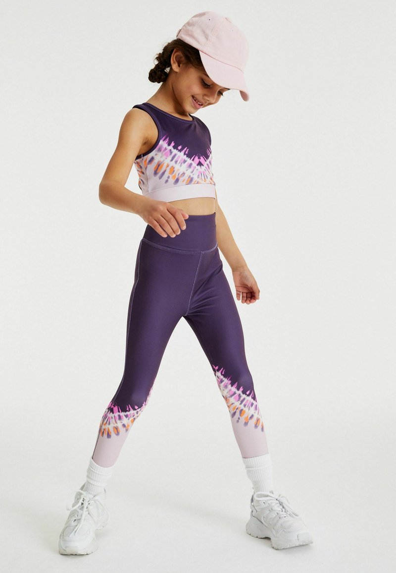 Next SPORTS LEGGINGS Leggings pink purple tie dye print/viola