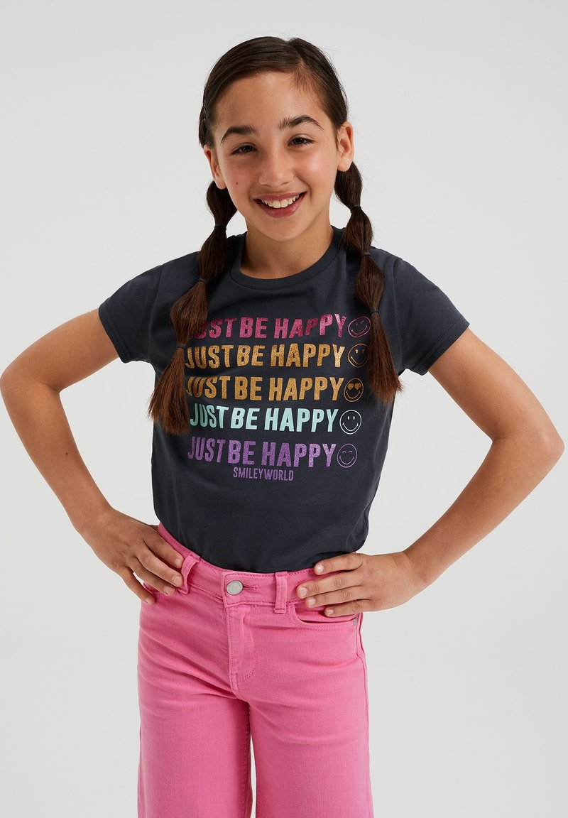 Kinder T-Shirts | WE Fashion GLITTEROPDRUK T-Shirt print grey/dunkelgrau - JD22262 Kinder T-Shirts | WE Fashion GLITTEROPDRUK T-Shirt print grey/dunkelgrau - JD22262