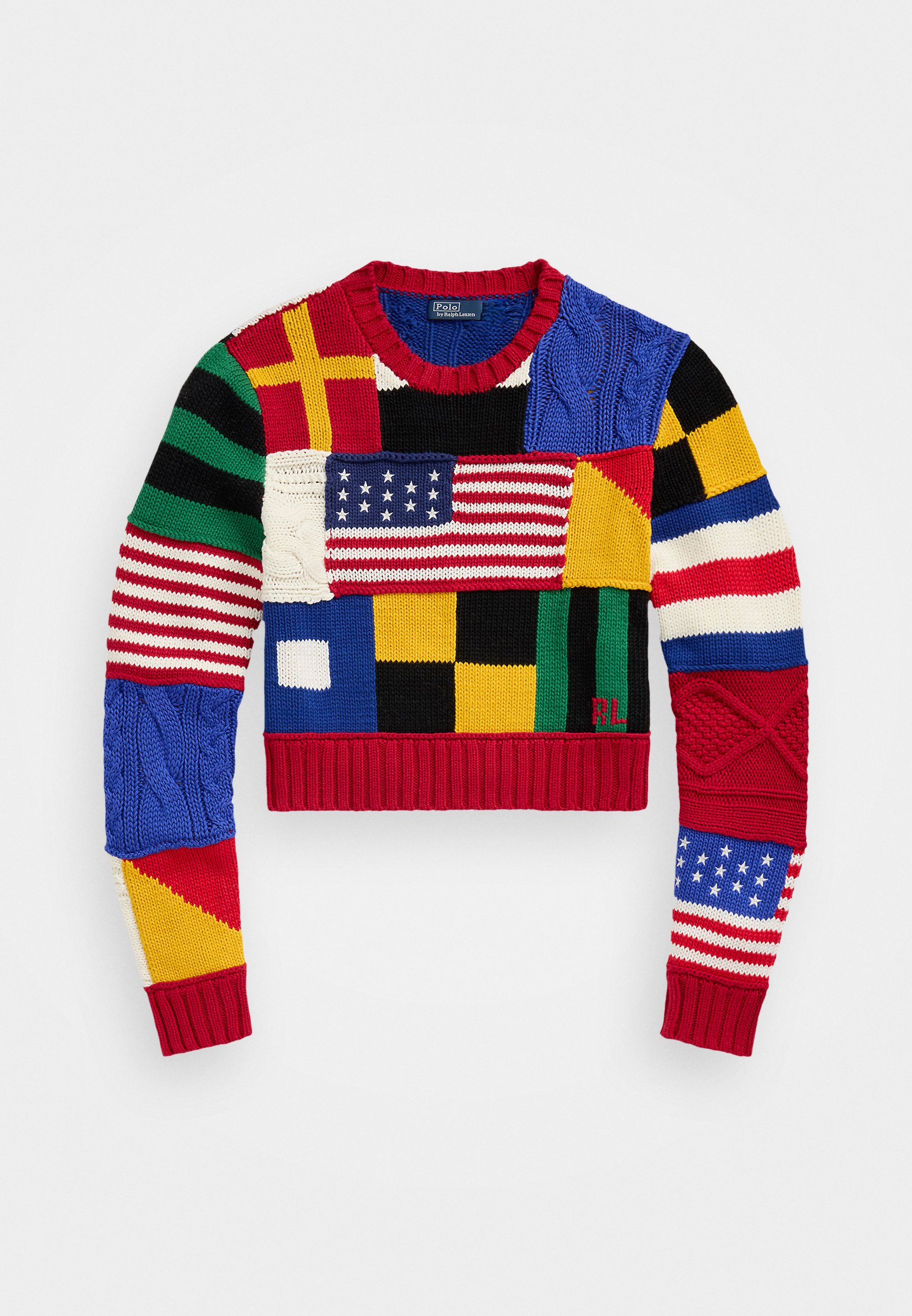 売れ筋商品|||ラルフローレン ニット&セーター レディース アウター FLAG MOTIF COTTON CREWNECK SWEATER - Jumper - red/multi-colored Polo Ralph Lauren FLAG MOTIF COTTON CREWNECK SWEATER
