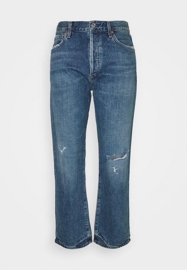 EMERY HIGH RISE RELAXED CROP - Bootcut jeans - rivers mid indigo