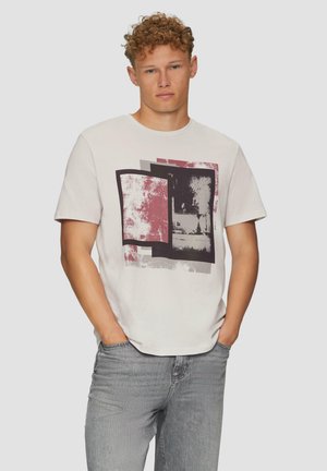 MIT FRONTDRUCK - T-shirt print - hellgrau