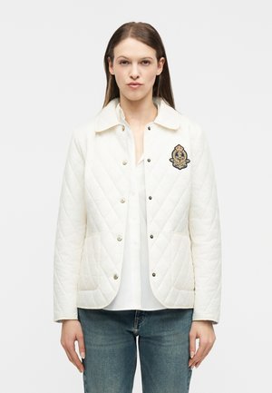 CREST PATCH DIAMOND QUILTED JACKET - Ελαφρύ μπουφάν - cream