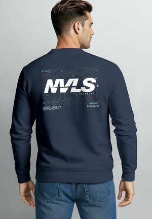 PULLOVER MIT LOGO BACKPRINT FASHION URBAN - Sweatshirt - navy