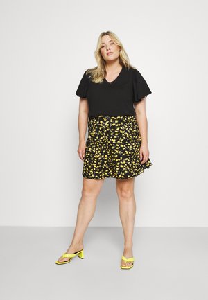 2 PACK - Falda acampanada - black/multi-coloured