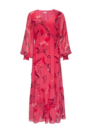 s.Oliver BLACK LABEL SMOK-DETAILS - Robe longue - himbeere
