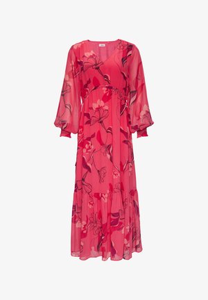 s.Oliver BLACK LABEL SMOK-DETAILS - Robe longue - himbeere