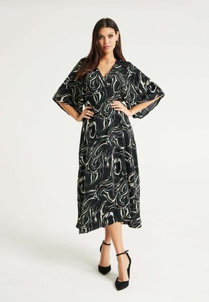 Liquorish SCRIBBLE PRINT WITH SLEEVES  - Day dress - black