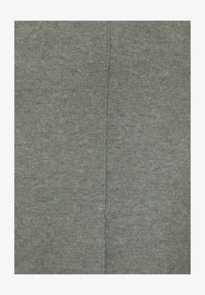 Tissu en tricot gris avec une texture douce, présentant une couture verticale au centre. Des variations subtiles de teinte créent un effet chiné.