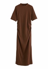 Next TEXTURED RUCHED HIGH NECK - REGULAR FIT - Velika haljina - rust brown