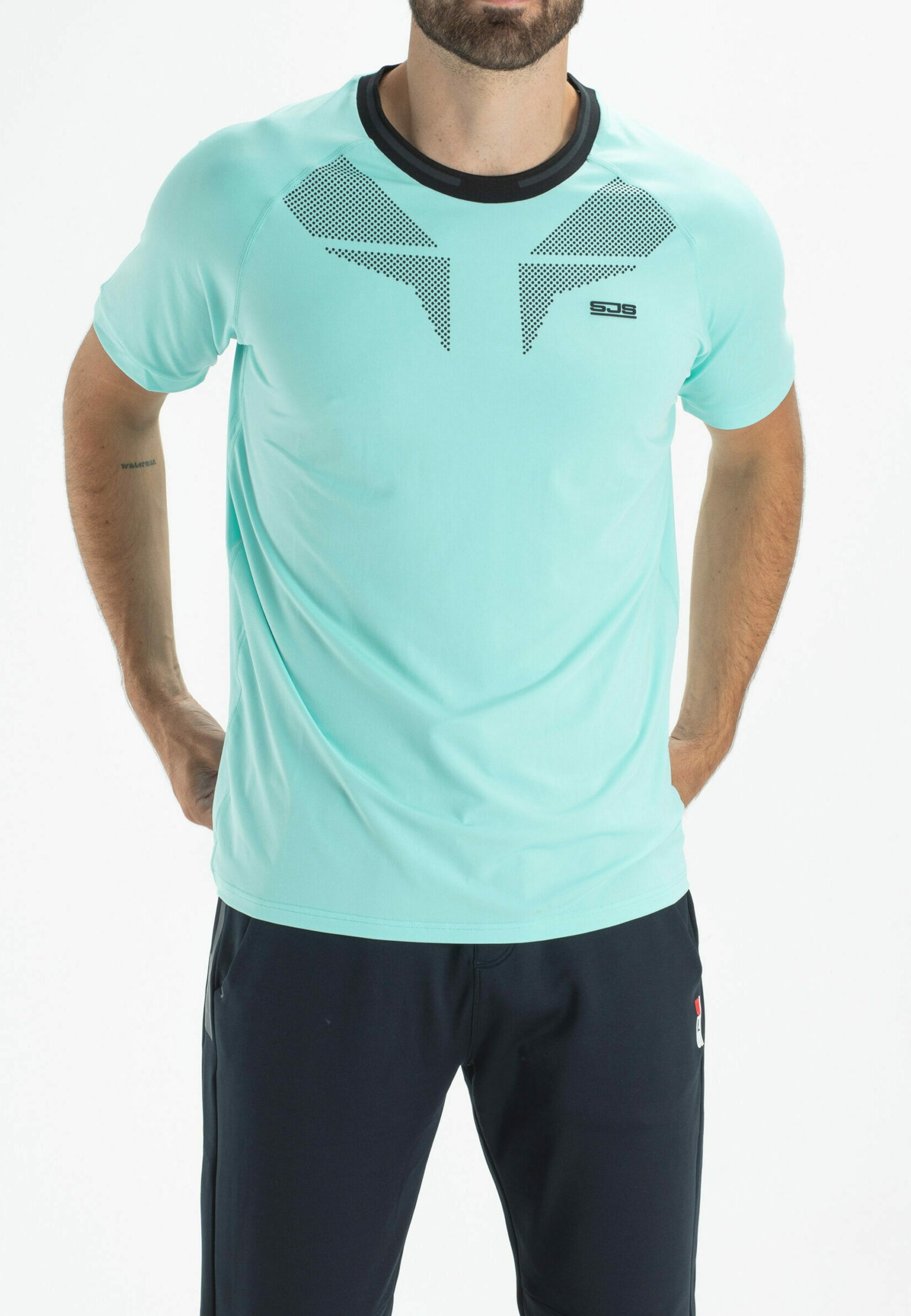 Sjeng Sports TEE BANCROFT - T-shirt print - blue fish/turquoise - Zalando.nl