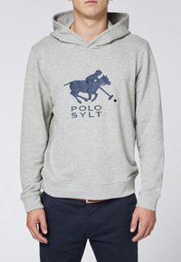 Polo Sylt Felpa con cappuccio - mottled grey