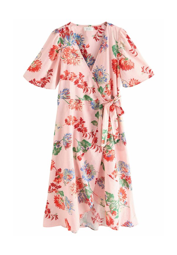 REGULAR FIT-FLUTTER SLEEVE WRAP MIDI - Freizeitkleid