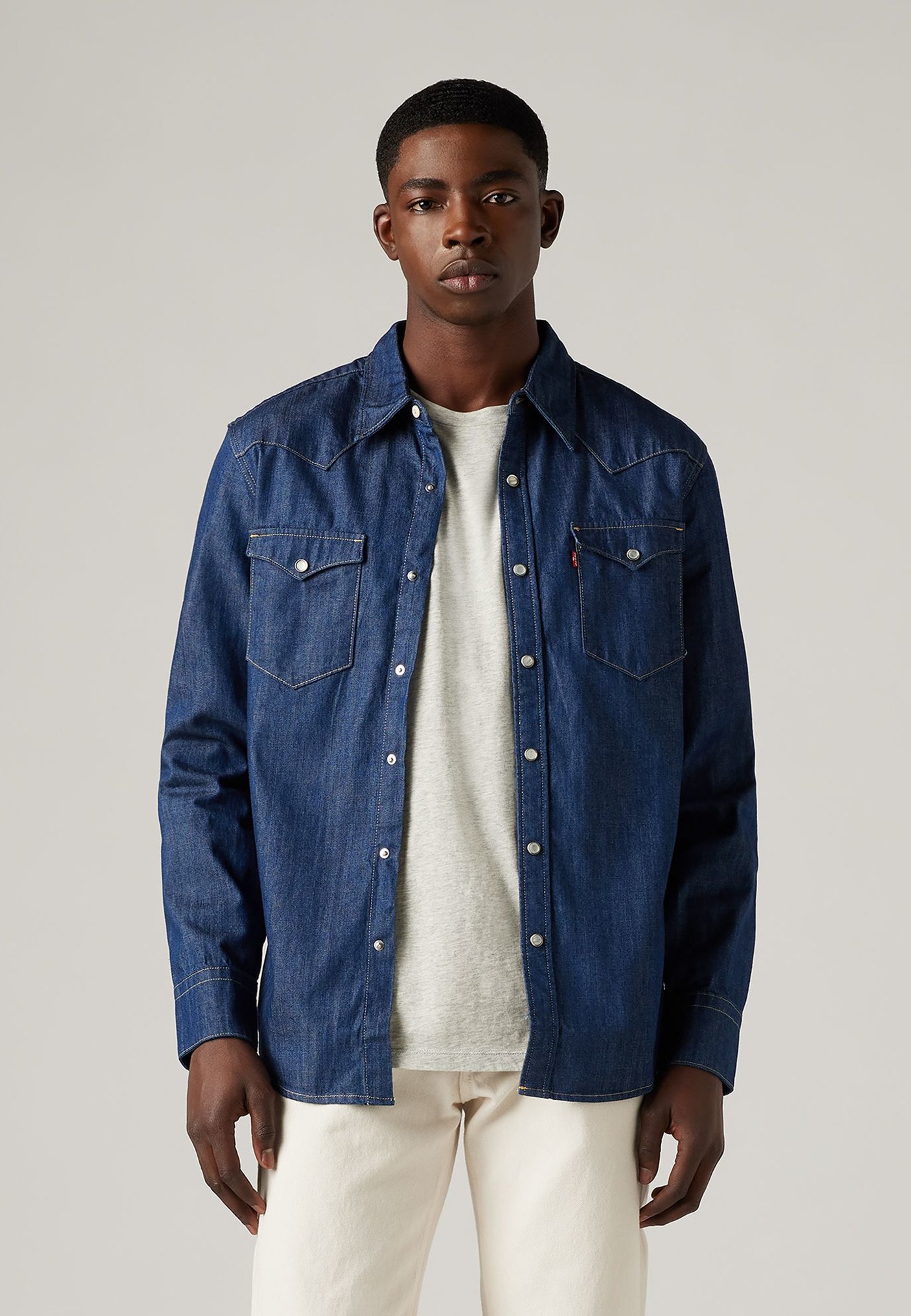 Levi’s® BARSTOW WESTERN STANDARD - Shirt - red cast rinse marbled 
