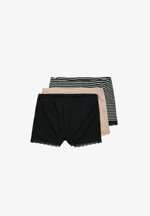 Ulla Popken 3 PACK AND STRIPES - Shorties - black