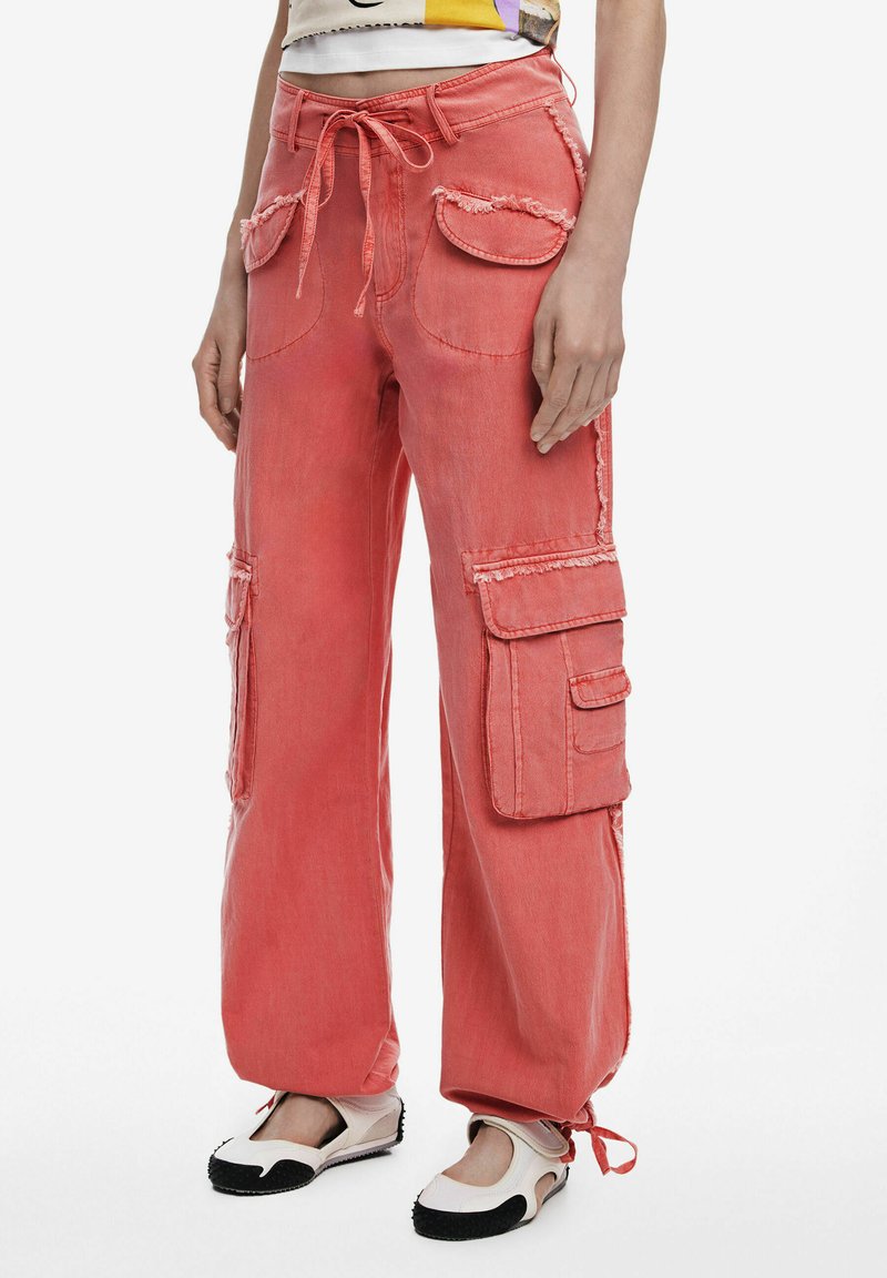 Desigual - Cargo trousers - red, Enlarge