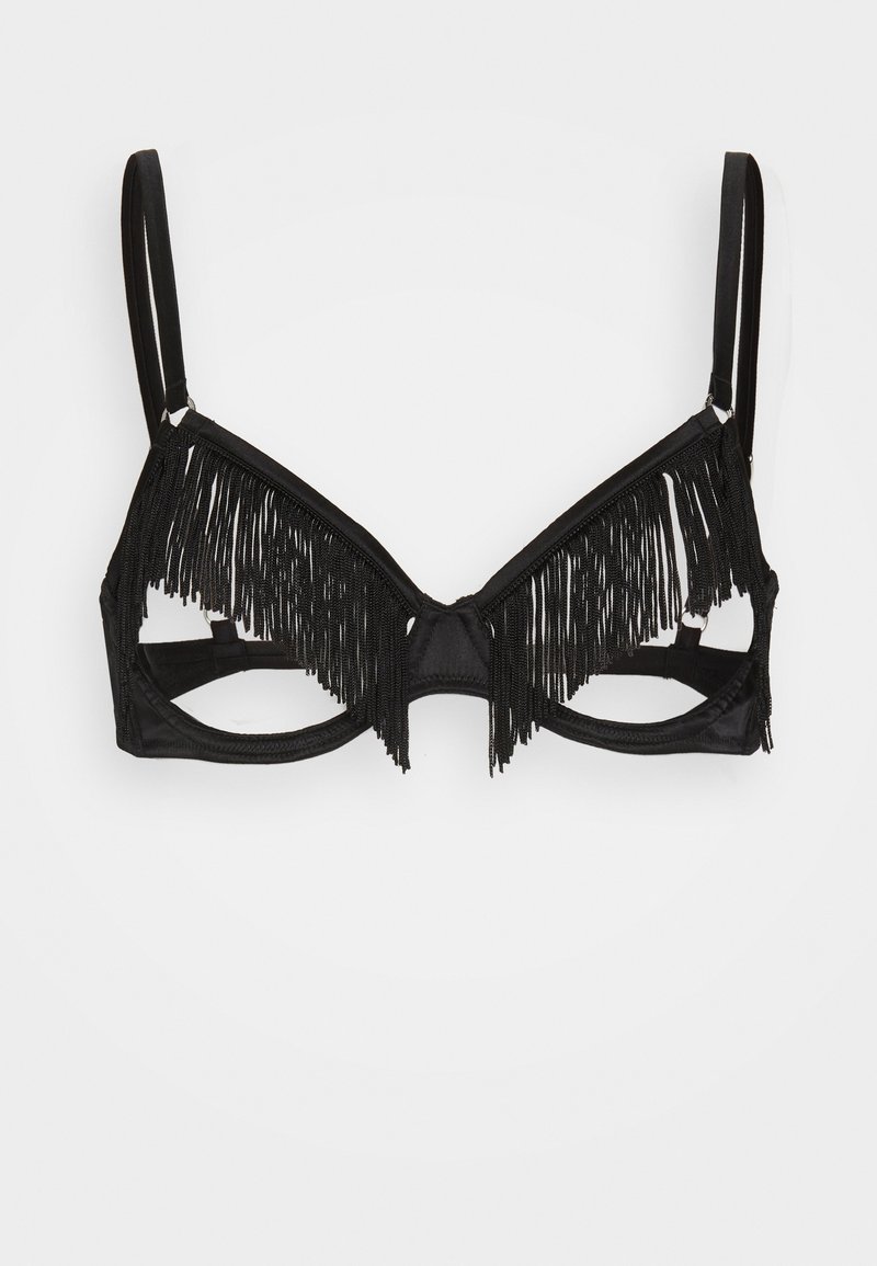 Fleur du Mal FRINGE OUVERT BRA - Underwired bra - black - Zalando.de