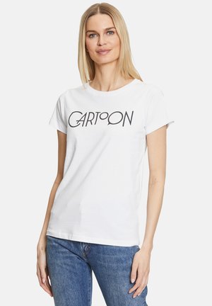 Print T-shirt - weiß schwarz