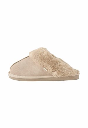 Next REGULAR FIT - FAUX FUR LINED SUEDE MULE SLIPPERS - Pantuflas - sand