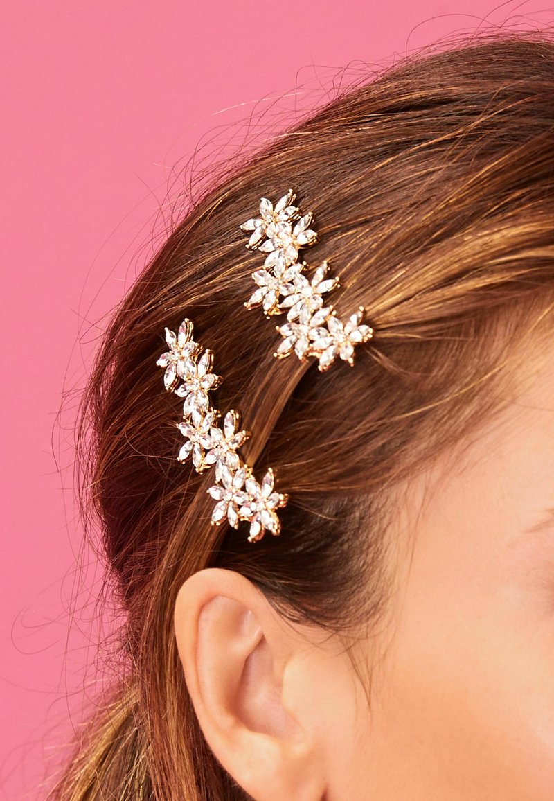 Next SPARKLE FLOWER HAIR GRIPS 2 PACK HaarStylingAccessoires gold