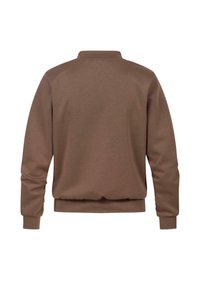 Brauner Sweatshirt mit Kragen, gerippten Bündchen und schmalem Saum. Glattes Material in einfarbig ohne sichtbare Muster.