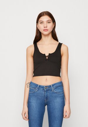 Vero Moda VMRIVA CROP - Tops - black