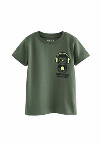 Next - BACK SHORT SLEEVE - Printtipaita - khaki green Pienoiskuva 1