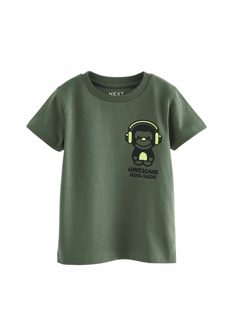 Next - BACK SHORT SLEEVE - Printtipaita - khaki green, Suurenna