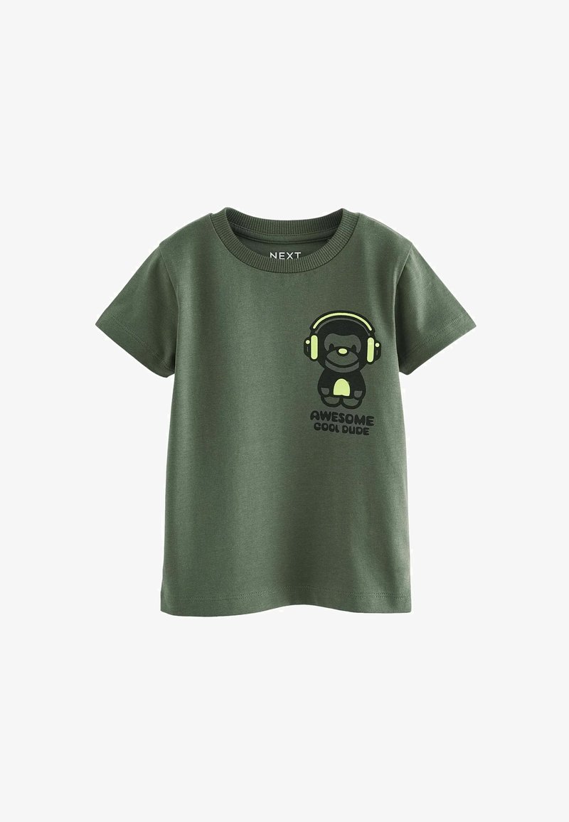 Next BACK SHORT SLEEVE - Triko s potiskem - khaki green