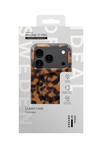 Klar taske med skildpadde-mønster til iPhone 17 Pro. Har et slankt design, MagSafe-kompatibilitet og er lavet af genbrugsmaterialer.