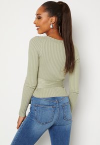 Bubbleroom KNITTED RIB WRAP TOP - Sweter