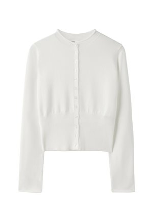Stradivarius, FITTED STAND COLLAR CARDIGAN - Gilet - beige