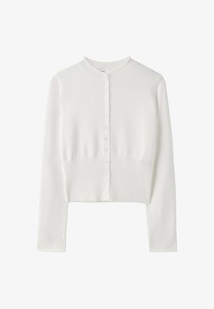 Stradivarius, FITTED STAND COLLAR CARDIGAN - Gilet - beige