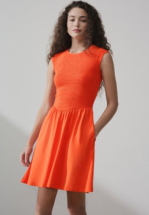 Next, TALL FIT - CAP SLEEVE SHIRRED BODY JERSEY MINI DRESS  . - Jerseykjole - orange