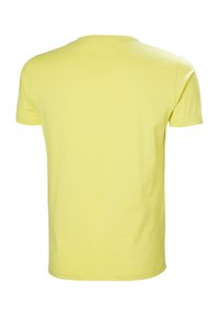 Camiseta amarilla de manga corta, hecha de algodón suave. Diseño de cuello redondo con una textura lisa y un color sólido, sin patrones ni acentos visibles.