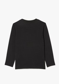 Mustapaita pitkähihaisista puuvillasta. Ominaisuuksiin kuuluu pyöreä kaula-aukko ja suora leikkaus, ilman näkyvää brändiä tai koristeita.