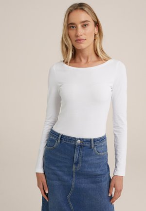 WE Fashion DAMES ORGANIC  - Top s dlouhým rukávem - white