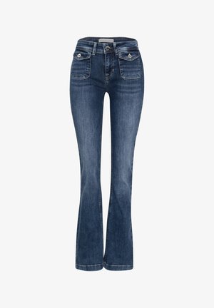Street One, MID-RISE BOOTCUT JEANS IN A SLIM FIT - Bootcut jeans - medium blue random washed