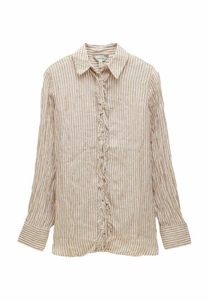 REGULAR FIT-SELENE - Blúzka so zapínaním na gombíky - tan stripe
