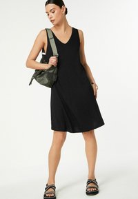 Next SLOUCH MIDI AND SLEEVELESS V-NECK REGULAR FIT - Rochie din jerseu - black