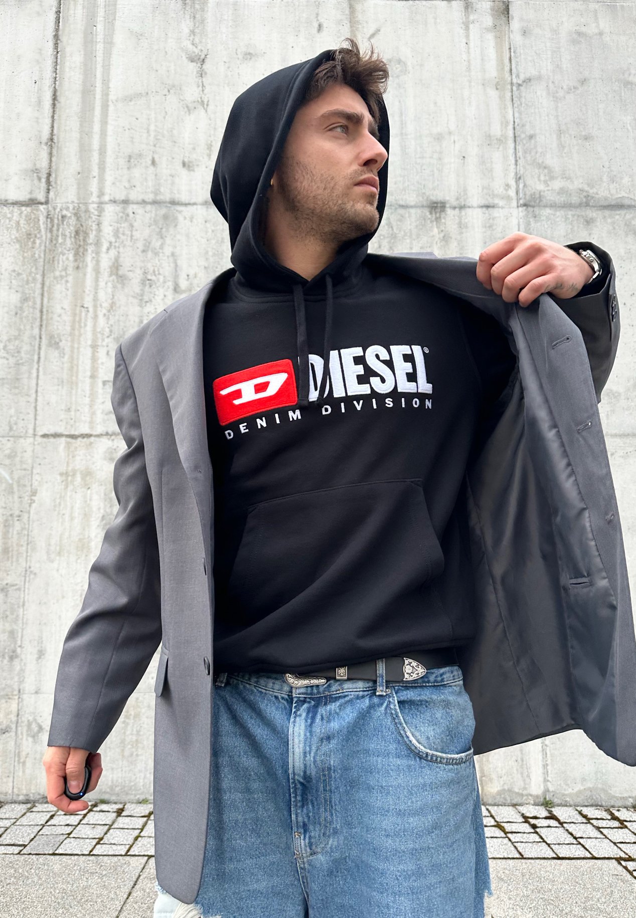 Diesel S GINN DIV - Hoodie - black - Zalando.de