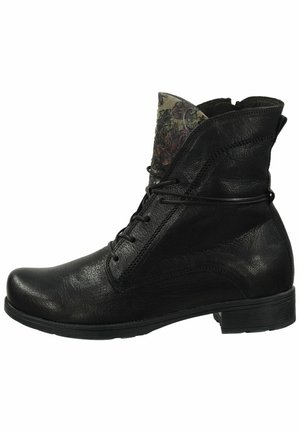 Lace-up ankle boots - schwarz kombi