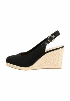 WIDE FIT - MID CLOSED TOE SPARKLY SLINGBACK  - Apavi ar platformu un papēžiem - black