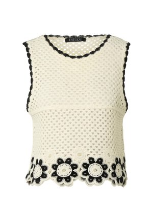 Estelou, FLOWER CHROCHET  - Topp - beige black