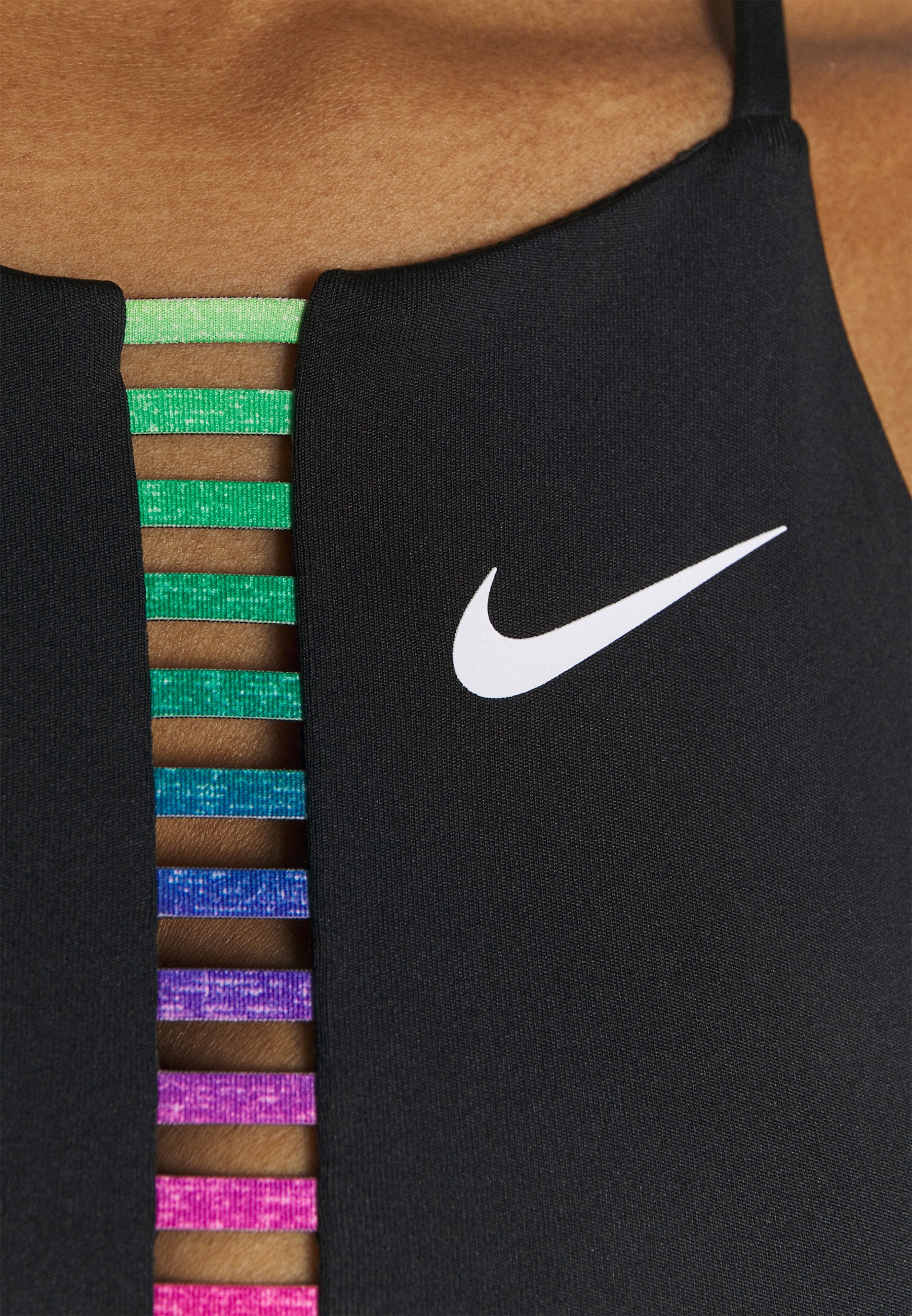 Nike Performance INDY RAINBOW BRA - Light support sports bra -  black/white/black - Zalando.co.uk