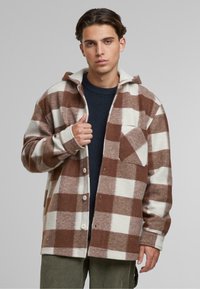 Urban Classics - BIG CHECK WITH HOOD - Summer jacket - whitesand lightrust Thumbnail Image 1