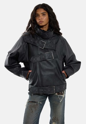 Jaded London, FAUX LEATHER BOMBER JACKET - Яке от изкуствена кожа - grey