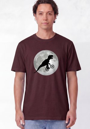 watapparel, FLYING TREX UNISEX - T-shirt imprimé - red brown